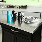SoBuy® Luxus-Küchenwagen mit Edelstahltop, Küchenschrank, Kücheninsel,Schwarz, B66xT46XH92cm FKW13-SCH - 5