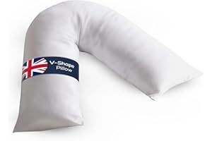 ASIA LINENS Orthopedic V Pillow with Complementary V shaped Pillowcase for Back, Shoulder and Neck Support - Ideal Pillow for Nursing, Maternity and Pregnancy