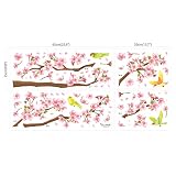 Decowall DW-1303 Kirschblüten & Vögel Wandsticker Wandaufkleber Wandtattoo Kinderzimmer - 6