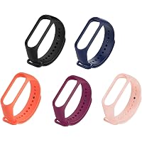 Sounce Adjustable Xiaomi Mi Band 3/ Mi Band 4 Watch Silicone Strap Band Bracelet - Set of 5