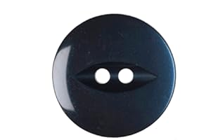 Plush Addict 10 Pack of Round Navy Fish Eye Buttons for Sewing, Knitting, Creative Crafts and Accessories - Navy - 11mm / 18 Lignes