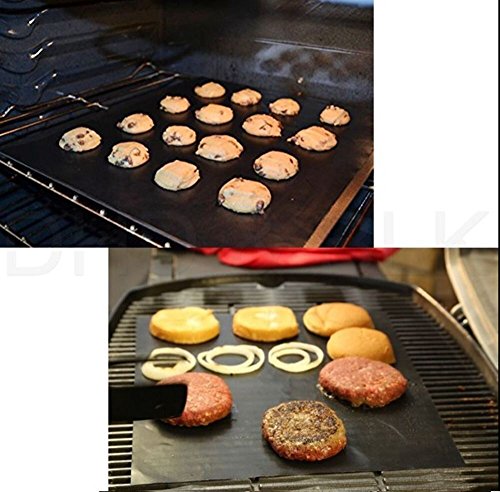Grillmatte (3er Set) antihaft und wiederverwendbar zum Grillen und Backen | Backpapier Backmatte Dauerbackfolie Grillfolie aus Silikon mit Antihaftbeschichtung aus Teflon | je 40×33 cm, 0,3mm dick, leichter Zuschnitt und Spülmaschinenfest | LFGB und FDA Zulassung - 6