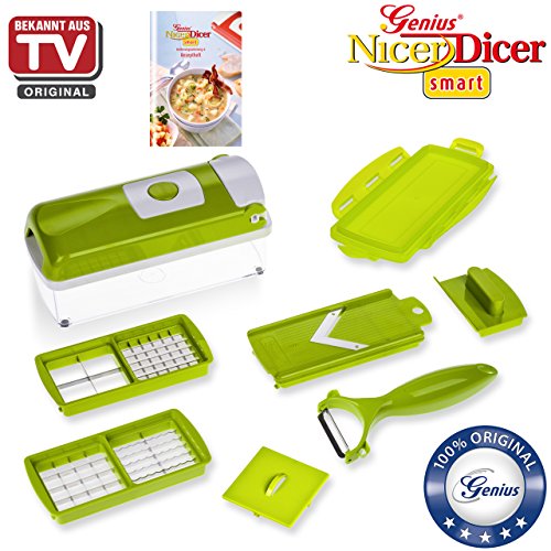 Genius Nicer Dicer Smart | 9 Teile | Schneiden | Würfeln | Hobeln | Schälen | Aufbewahren | Obst- und Gemüse-Schneider | NEU - 4