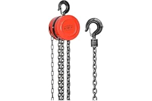 A.M.C. Paranco a catena manuale con gancio robusto, altezza di sollevamento 3M, doppia catena di ricarica, gancio di sicurezza, portata 1000 Kg
