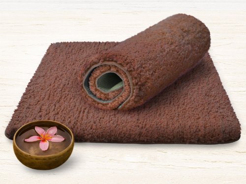 SKY Badematte Uni – Größe wählbar – 70x120cm, braun – Öko-Tex 100 zertifiziert - 3