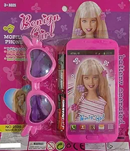 SSKR Musical Toy Mobile Phone for Kids (Pink) - Pack of 1 | Birthday Return Gift