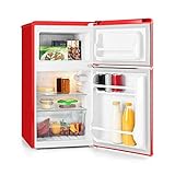 ¡Flashback en la cocina! Con el frigorífico combinado Monroe Red de Klarstein regresarán los aires de los 50 con un atractivo color rojo para conservar frescos sus alimentos de forma sencilla y cómoda.
