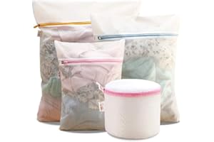 GKONGU Bolsas para la Colada, Juego de 4 Tamaños Ropa Delicada Bolsas de Lavandería Ropa Interior Lavado Bolsas Conveniente Smart Home Cremalleras Lavado de Mall
