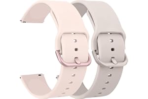 Demark Pack 2 Silicone Watch Straps Bands 20mm 22mm-Quick Release Waterproof Soft Rubber Replacement Straps with Silver Plated Stainless Steel Buckle