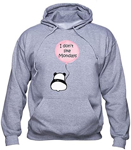 EUGINE DREAM I Don't Like Mondays Sweatshirt Sad Panda Hoodie Not A Morning Person Pullover Afterparty Men's Women's Unisex Hoodie Grey XL
