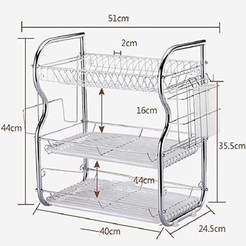 3 Layer Kitchen Dish Rack / Bowl Chopsticks Knife Storage Rack / Kitchen Supplies Finishing Rack/40*24.5*44CM