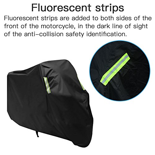 Motorradabdeckung, AngLink 210D Oxford 265 x 125 x 105 cm Motorrad Abdeckplane Winterfest Motorradgarage Wasserdicht Schutzhülle für Harley-Davidson, Honda, Suzuki, Kawasaki, Yamaha