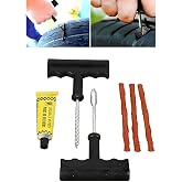 Jouis Lastik Tamir Kiti Profesyonel Oto Lastik Tamir Kiti - 3 Adet Fitilli ve Sol&uuml;syonlu Tubeless Patlak Lastik Yama Seti (Ar