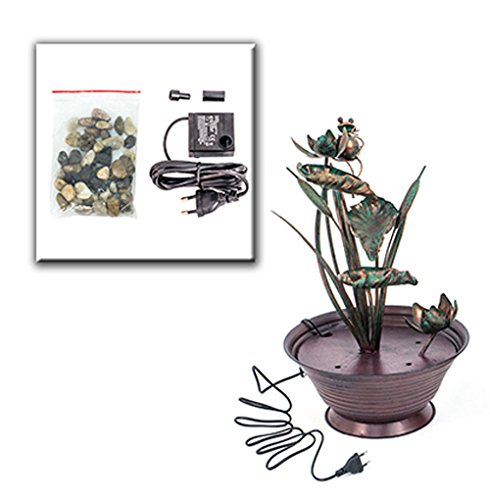 Zimmerbrunnen Metall Pflanzen Topf - Kupfer Blumen Design Brunnen Feng Shui von Haus der Herzen ®