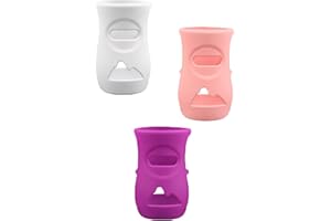 Docache Housses de Biberon Silicone Lot de 3 étuis en Silicone pour Biberons Avent en verre Naturel Compatible en Verre de incassables et sûrs, 240ml Protection pour biberon (B)