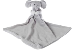Apricot Lamb Stuffed Animals Baby Comforter Security Blanket Gray Elephant Infant Nursery Character Blanket Luxury Snuggler Plush Lovey for Newborn Baby Doll Blanket(Gray Elephant, 13 Inches)