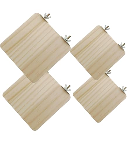EMagTech Hamster-Plattform-Set Aus Holz – 4-teilig Mit L-Form & Runden Plattformen