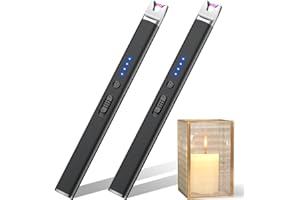 ‎LCFUN LcFun Lichtbogen Feuerzeug Elektrisch Stabfeuerzeug USB Aufladbar Elektrisches Feuerzeug Winddichtes Elektro Kerzenanzünder Plasma Feuerzeuge für Kerzen Anzünden, Gasherd (2 Stück Schwarz)