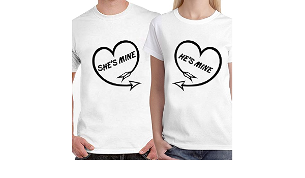 Mine \u0026 He's Mine Unisex Couple T-Shirts 