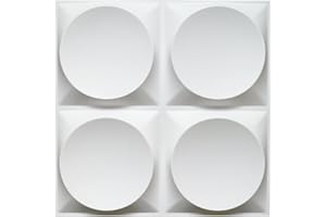 Art3d 12 Paneles Decorativos 3D Blanco, Paneles de Pared 3D para Decorar, 50x50cm Impermeable Paneles PVC Blanco (3㎡)