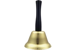 ‎TOAOB THE ONE AND ONLY BABY TOAOB Handglocke Klassische Hand Glocke Gold Holzgriff Tischglocke Service Bells Handklingel Rezeptionsglocke für Schule Abendessen am Empfang Hotelservice Meditationsgebet