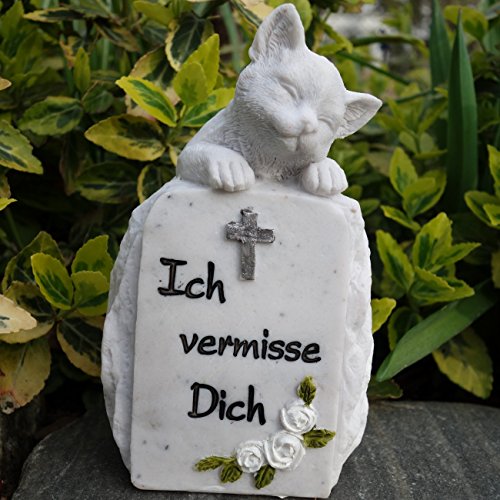Kleiner Tiergedenkstein Katze Ich vermisse Dich. Höhe 11cm. 1 Stück