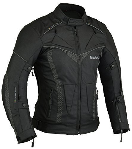 Preisvergleich Produktbild Gearx Aircon Sommer Motorrad Jacke Wasserdichter Schutz - Herren, Schwarz, M