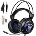 Produktbild SADES SA805 Gaming Headset Kopfhörer Gaming mit Mikrofon für Multiplattform Neue Xbox One / PC / PS4 mit Lautstärkeregler (Schwarz Blau)