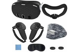 CIKIKI Silikonowy zestaw ochronnych osłon do zestawu słuchawkowego Meta 3 VR, 7-częściowy/zestaw VR, pyłoszczelna soczewka do quest 3, osłona przed zarysowaniem