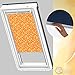 Produktbild Orignal VELUX Verdunkelungsrollo DKL Y65 4568S / Bedienart : Manuell / Farbe : Dekor Gelb/Orange / Fenstergröße : Y65 / Fenstertypen : VU, VL, VKU