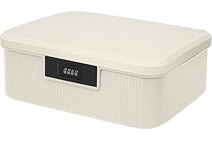 HOTOOLME 2 Schicht Kombinationsschloss Medizinbox aus ABS Aufbewahrungsbox Abschließbare Box Medikamente 34x29x12cm Ideal für Handys, Süßigkeiten, Snack, Persönlicher Safe