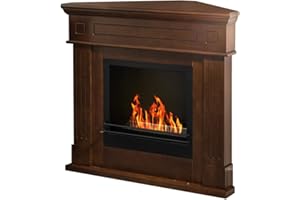 Divina Fire Camino a bioetanolo angolare biocamino da terra ad angolo FORD Marrone L110 x P63 x H102