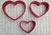 Set of 3 Design Wall Shelves for Books / CD Shelf Unit with Red Heart