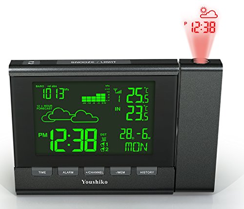 Youshiko Weather Station ( Premium Quality / LCD HD Display / Official UK Version Radio Control ) Projection Alarm Clock… - Image 6