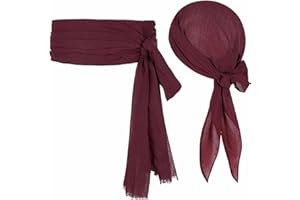 YINGMENGZHIGE 2 Stück Piraten Kostüm Zubehör Set,Kopftuch +Gürtel,Bequem Piratenhut,Pirate Accessories,Mittelalterliche Große Schärpe,Piraten Kopftuch Für Weihnachten Halloween Karneval Party Rollenspiel Dekoration