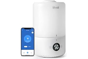 LEVOIT Humidifiers for Bedroom 3L, Top-Fill Cool Humidifier for Baby Room & Home, Smart Control with Humidity for Plants, Quiet Operation with Auto Mode, Essential Oil, Shut-Off, Up to 25H for 27 ㎡