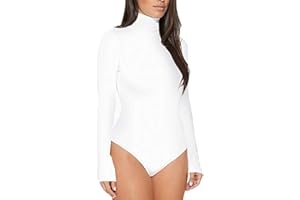 GELing Body Donna Collo Alto Maniche Lunghe Basic Top Tuta Bodysuit Leotard Bodycon Jumpsuits Tops