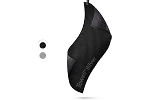 STRYVE Sporthandtuch – Das Original – Towell+ Silver – Silver Black – 105 x 42,5 cm – Magnetclip & Rutschschutz – Antibakterielles & Geruchshemmendes Sporthandtuch – Ideales Handtuch fürs Gym