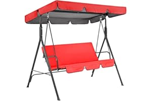 LICHENGTAI Toit de Rechange pour Balancelle de Jardin, Housse de Rechange balancelle imperméable, Toit de Rechange balancelle Anti-UV/Pluie avec Housse de siège, pour Jardins et Terrasses 164cm x 114 cm x 15cm