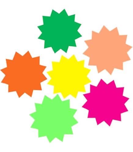 Pack Of 60 Fluorescent Flash Stars 4 Shop Retail Price - View #4