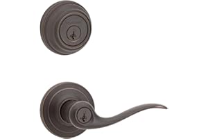 Kwikset 991 Tustin Entry Lever and Single Cylinder Deadbolt Combo Pack Featuring SmartKey in Venetian Bronze (99910-041)