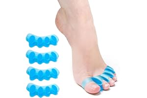 PSOWQ Separatore Dita Piede, Toe Separator, Distanziatore Dita Piedi, Distanziatore per Le Dita, per Il Sollievo dal Dolore dell’Alluce valgo, Adatto per Uomini e Donne Blue - 4 pz