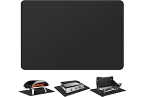 FLASLD Blackstone Tapis de barbecue ignifuge et imperméable, résistant à la chaleur pour barbecue extérieur pour protéger votre table de barbecue d'extérieur (noir, 61 x 91 cm）