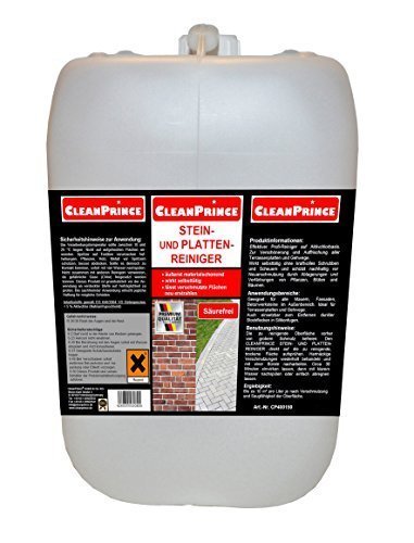 Preisvergleich Produktbild CleanPrince 2 Liter Steinplattenreiniger Steinreiniger auf Aktivchlorbasis säurefrei alkalisch Plattenreiniger Kanister Steine Außenreiniger Mauern Fassaden Beton Entferner Anti Grünbelag Grünspan