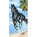 Produktbild Strandtuch Pferd schwarz Galopp Hat Strand Handtuch Frottee Velours Druckt 75 x 150 cm
