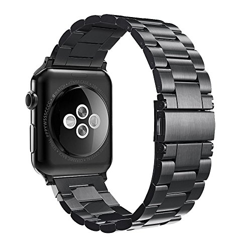 Apple Watch Edelstahl Armband,Simpeak Premium Band Straps für Apple Watch 42mm,Schwarz