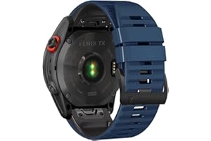 Niboow Correa QuickFit 26mm para Garmin Epix 2 Pro 51mm, Silicona Muñequeras para Garmin Fenix 7X Pro Solar/Fenix 7X/6X GPS/6X Pro/6X Sapphire GPS/5X Sapphire/5X GPS - Azul/Negro