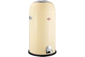 Wesco 33 L 184 631 Kickmaster Abfallsammler 33 Liter Mandel 37.5 x 37.5 x 69cm (L/B/H), Edelstahl