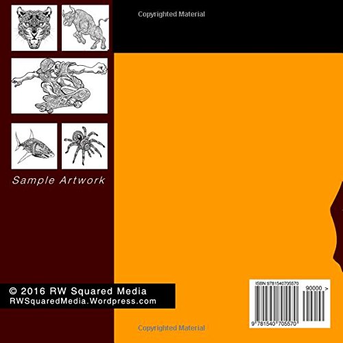 The Ultimate Adult Colouring Book For Men: The Colouring Book for Adults with Big Cats, Dogs, Dragons and other Cool Zentangle Designs (Anti Stress ... Release Your Anger and Relax with Colouring)
