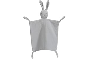 ZIGJOY Couverture de sécurité pour bébé Mousseline de Coton Nouveau-né Consolateur Doudou bébé pour Filles garçons Unisexe Grand Cadeau pour Tout-Petits Enfants Gris Lapin